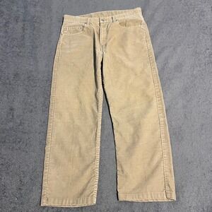 Vintage Y2K Levis 505 Regular Straight Leg Corduroy Pants Tan Beige Mens 32x25